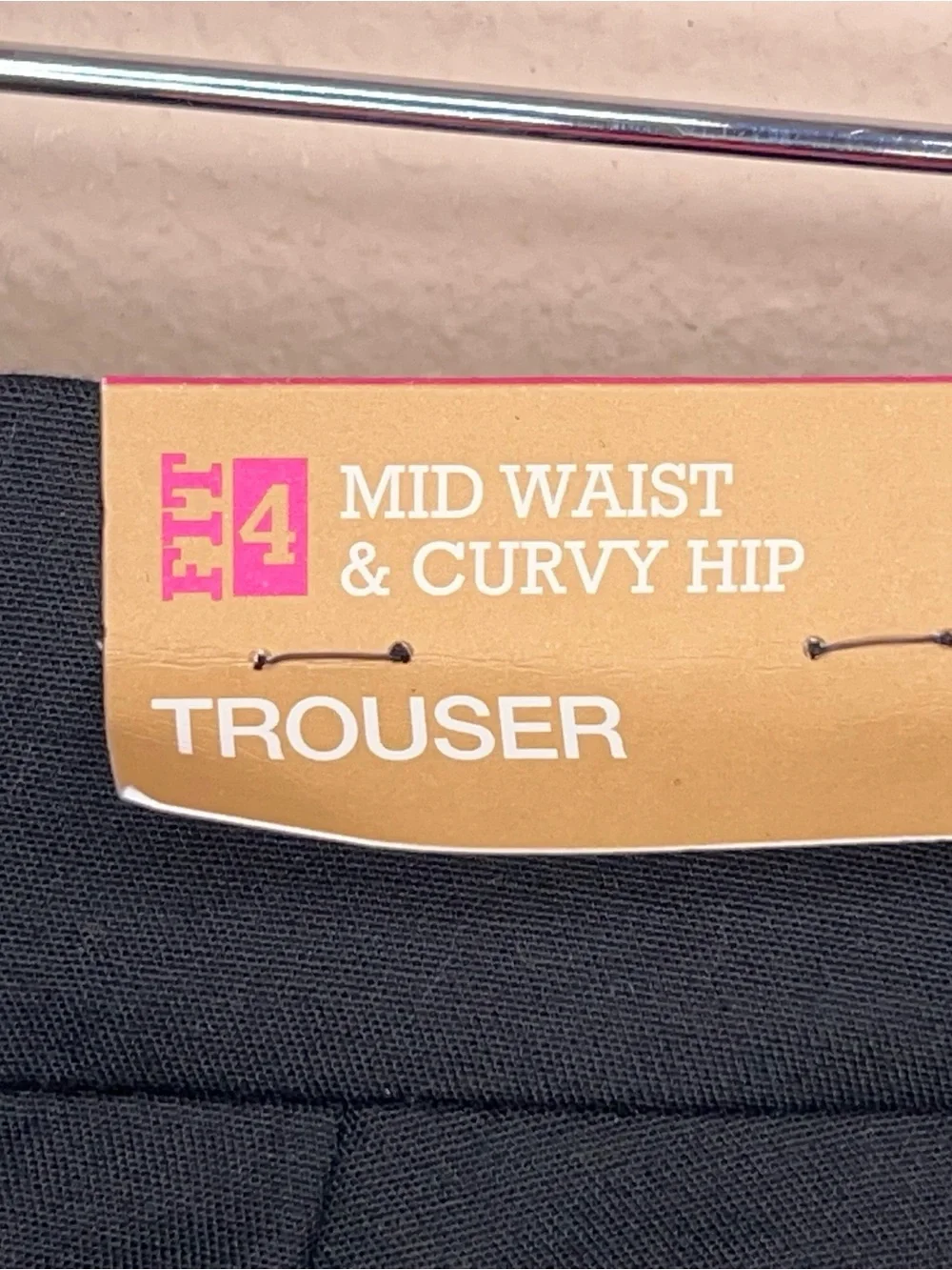 New Size 8 Merona Black Mid Waist Curvy Hip Pants Cotton Stretch Blend